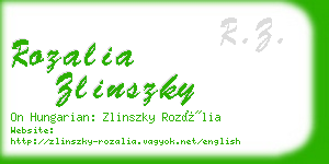 rozalia zlinszky business card